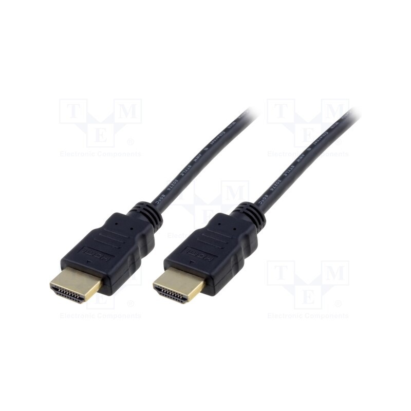 10 pcs : AK-330114-020-S - Cable, HDMI 1.4, HDMI plug,both sides, 2m, black