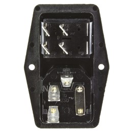 1 pcs - Bulgin C14 Panel Mount IEC Connector Male, 10A, 250 V, Fuse Size 5 x 20mm