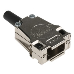 1 pcs - FCT from Molex FMK Series Die Cast Zinc D Sub Backshell, 9 Way, Strain Relief