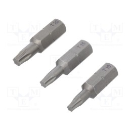 10 set : 7871 - Kit: screwdriver bits, Torx®, hardened, 25mm, Size: TX10,TX15,TX20