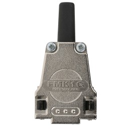 1 pcs - FCT from Molex FMK Series Die Cast Zinc D Sub Backshell, 9 Way, Strain Relief
