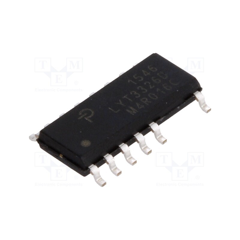 10 pcs : LYT3326D - IC: PMIC, AC/DC switcher,LED driver, 85÷265V, Ubr: 725V, SO16B