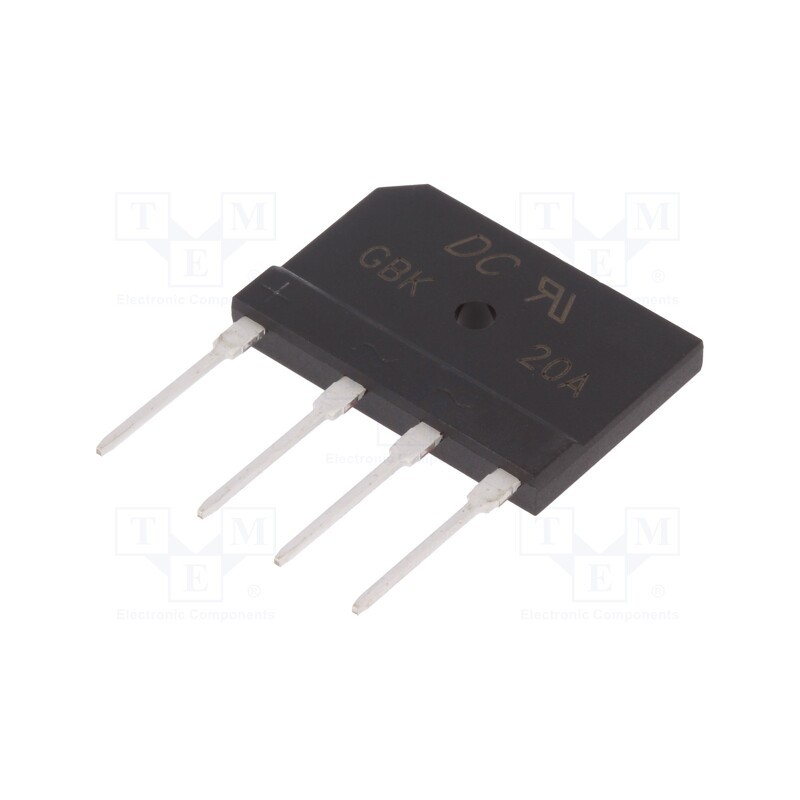 10 pcs : GBK20A - Bridge rectifier: single-phase, Urmax: 50V, If: 20A, Ifsm: 250A