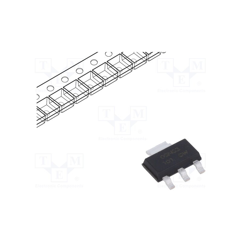 10 pcs : TSM05N03CW RPG - Transistor: N-MOSFET, unipolar, 30V, 5A, 1.1W, SOT223