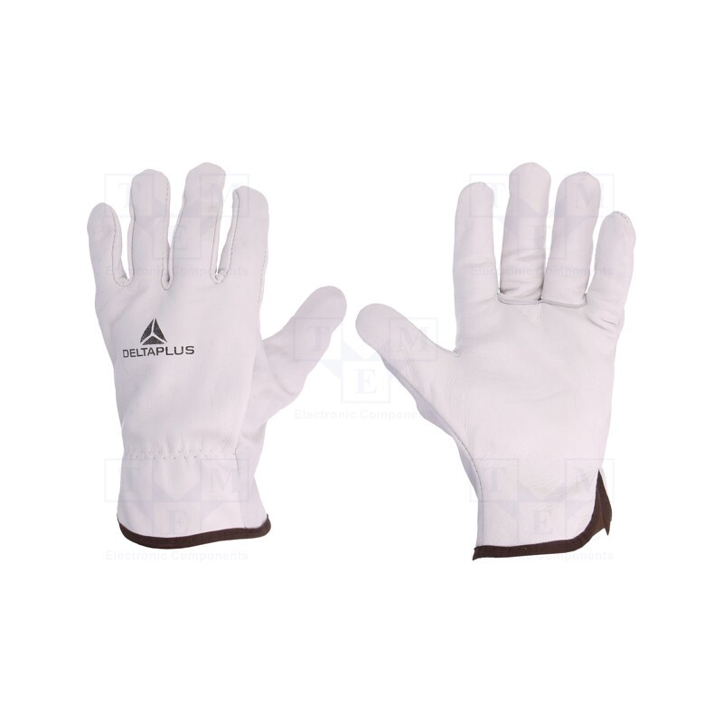10 set : FBN4908 - Protective gloves, Size: 8, natural leather, FBN49