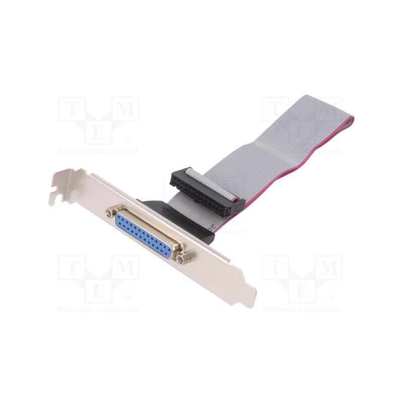 10 pcs : AK-580300-003-E - Cable, D-Sub 25pin female,IDC socket 26pin, 250mm, beige