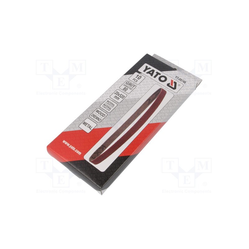 10 set : YT-09748 - Endless sanding belt, L: 520mm, W: 20mm, Granularity: 80, 10pcs.