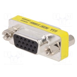 10 pcs : AK-610512-000-I - Adapter, D-Sub 15pin HD socket,both sides, connection 1: 1