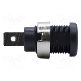 10 pcs : BU-31610-0 - Socket, 4mm banana, 35A, 1kV, black, nickel plated, on panel,screw