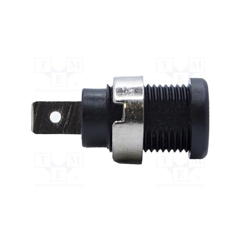10 pcs : BU-31610-0 - Socket, 4mm banana, 35A, 1kV, black, nickel plated, on panel,screw