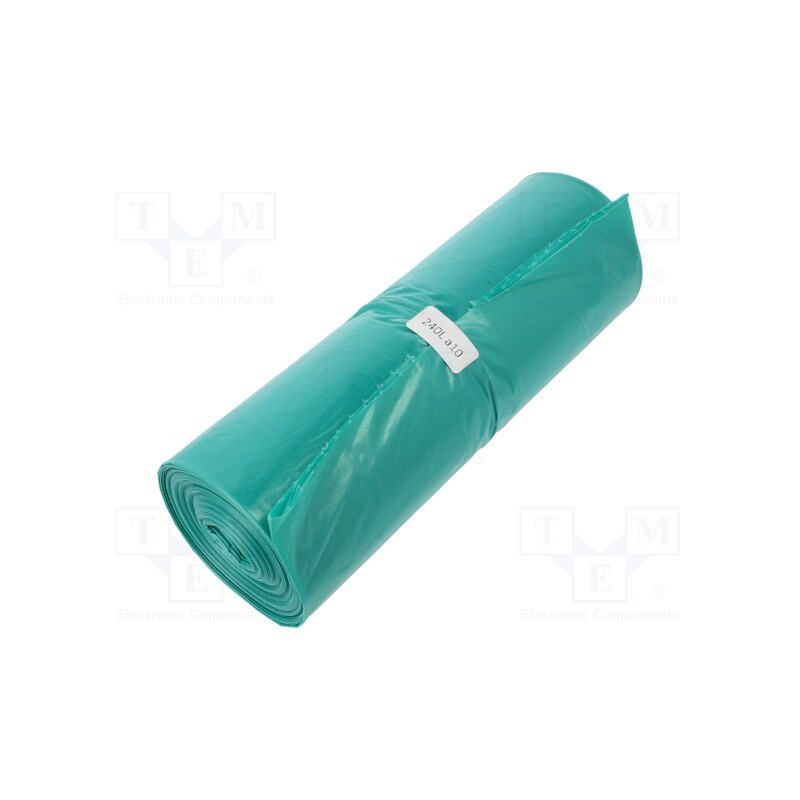 10 rol : 03-02-25721A - Trash bags, polyetylene LD, green, 240l, 10pcs.