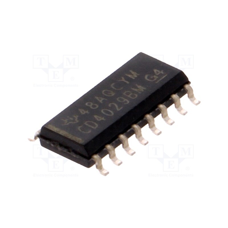 10 pcs : CD4029BM - IC: digital, up/down counter,presettable, CMOS, SMD, SO16, CD4000
