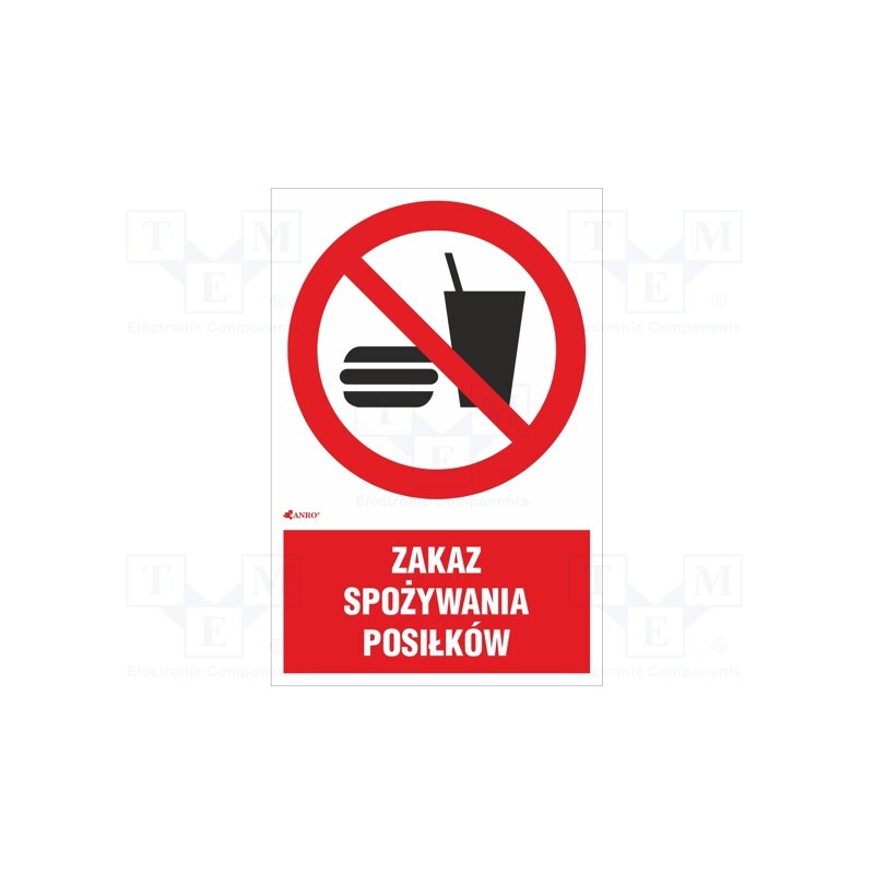 20 pcs : IP/022/1/C1/P - Safety sign, prohibitory, PVC, W: 200mm, H: 300mm