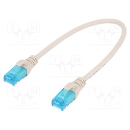 10 pcs : DK-1511-0025 - Patch cord, U/UTP, 5e, stranded, Cu, PVC, grey, 0.25m