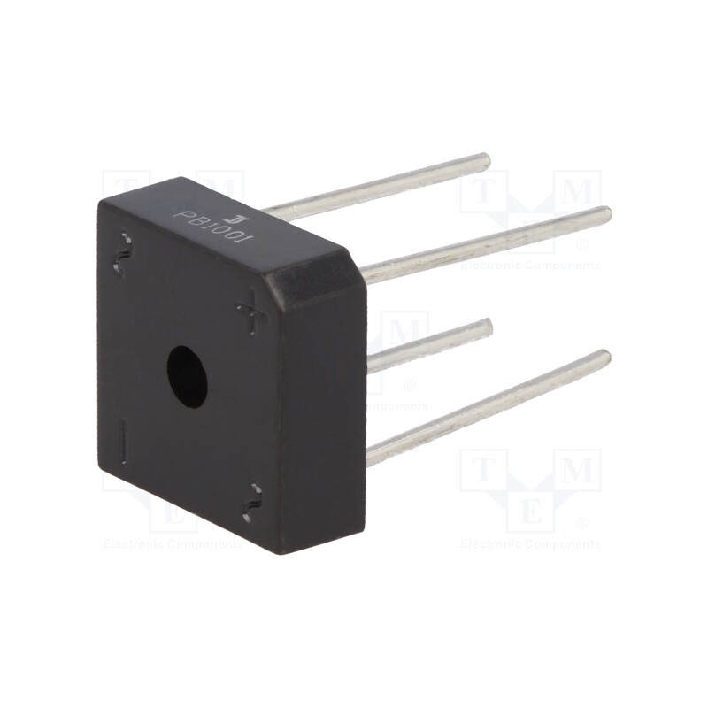 10 pcs : PB1001 - Bridge rectifier: single-phase, Urmax: 100V, If: 10A, Ifsm: 135A