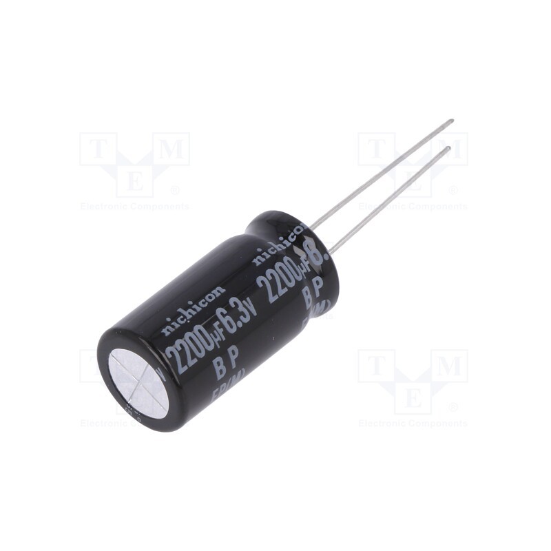 10 pcs : UEP0J222MHD - Capacitor: electrolytic, bipolar, THT, 2200uF, 6.3VDC, Ø10x20mm