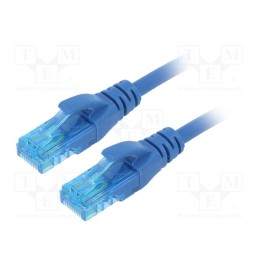 10 pcs : DK-1512-0025/B - Patch cord, U/UTP, 5e, stranded, CCA, PVC, blue, 0.25m, 26AWG