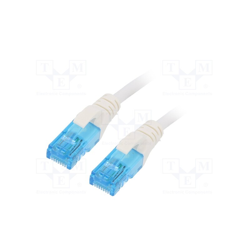 10 pcs : DK-1512-0025/WH - Patch cord, U/UTP, 5e, stranded, CCA, PVC, white, 0.25m, 26AWG