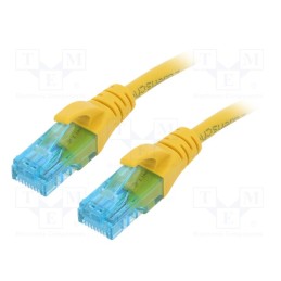 10 pcs : DK-1512-0025/Y - Patch cord, U/UTP, 5e, stranded, CCA, PVC, yellow, 0.25m, 26AWG