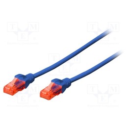10 pcs : DK-1512-005/B - Patch cord, U/UTP, 5e, stranded, CCA, PVC, blue, 0.5m, 26AWG