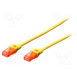 10 pcs : DK-1512-005/Y - Patch cord, U/UTP, 5e, stranded, CCA, PVC, yellow, 0.5m, 26AWG
