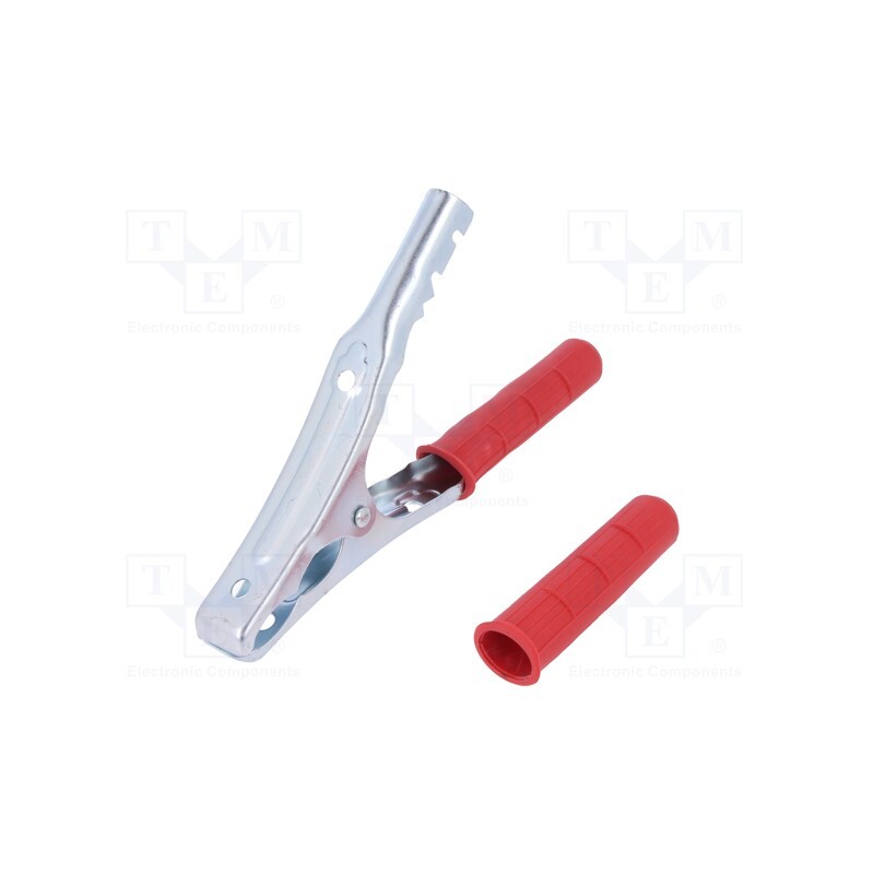 10 pcs : - Crocodile clip, 200A, Grip capac: max.35mm, Overall len: 190mm