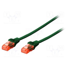 10 pcs : DK-1512-020/G - Patch cord, U/UTP, 5e, stranded, CCA, PVC, green, 2m, 26AWG