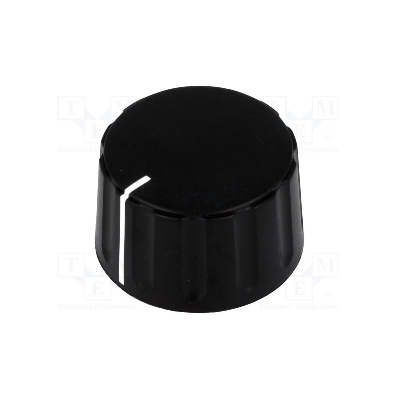 10 pcs : GW28B - Knob, conical,with pointer, ABS, Øshaft: 6mm, Ø28.5x17.1mm, black