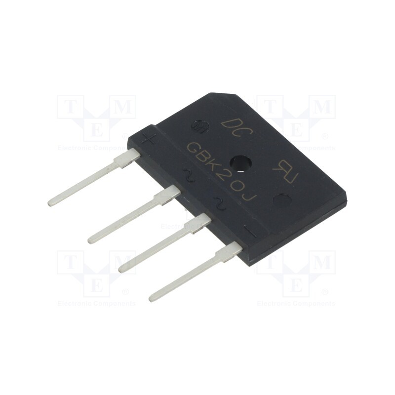 10 pcs : GBK20J - Bridge rectifier: single-phase, Urmax: 600V, If: 20A, Ifsm: 250A