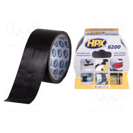 10 rol : CS5005 - Tape: duct, W: 48mm, L: 5m, Thk: 0.3mm, black, natural rubber