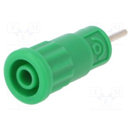 10 pcs : SEPB 6887 NI / GN - Socket, 4mm banana, 36A, 1kV, green, on panel,push-in, -25÷80°C