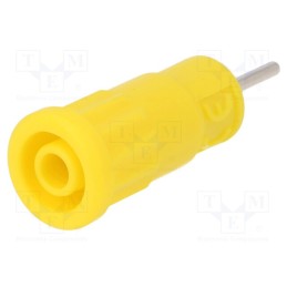 10 pcs : SEPB 6887 NI / GE - Socket, 4mm banana, 36A, 1kV, yellow, on panel,push-in, -25÷80°C