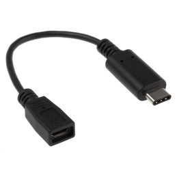1 pcs - RS PRO USB 3.1 Cable, Male USB C to Female Micro USB B Cable, 150mm