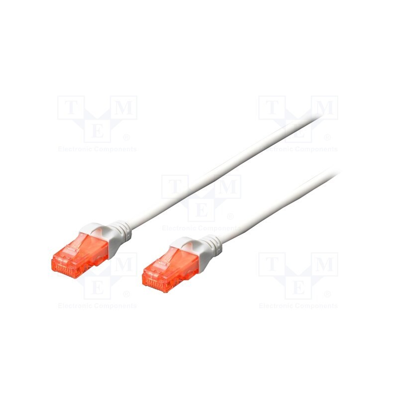 10 pcs : DK-1512-050/WH - Patch cord, U/UTP, 5e, stranded, CCA, PVC, white, 5m, 26AWG