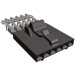 5 pcs - TE Connectivity, AMPMODU MTE Female Connector Housing, 2.54mm Pitch, 6 Way, 1 Row
