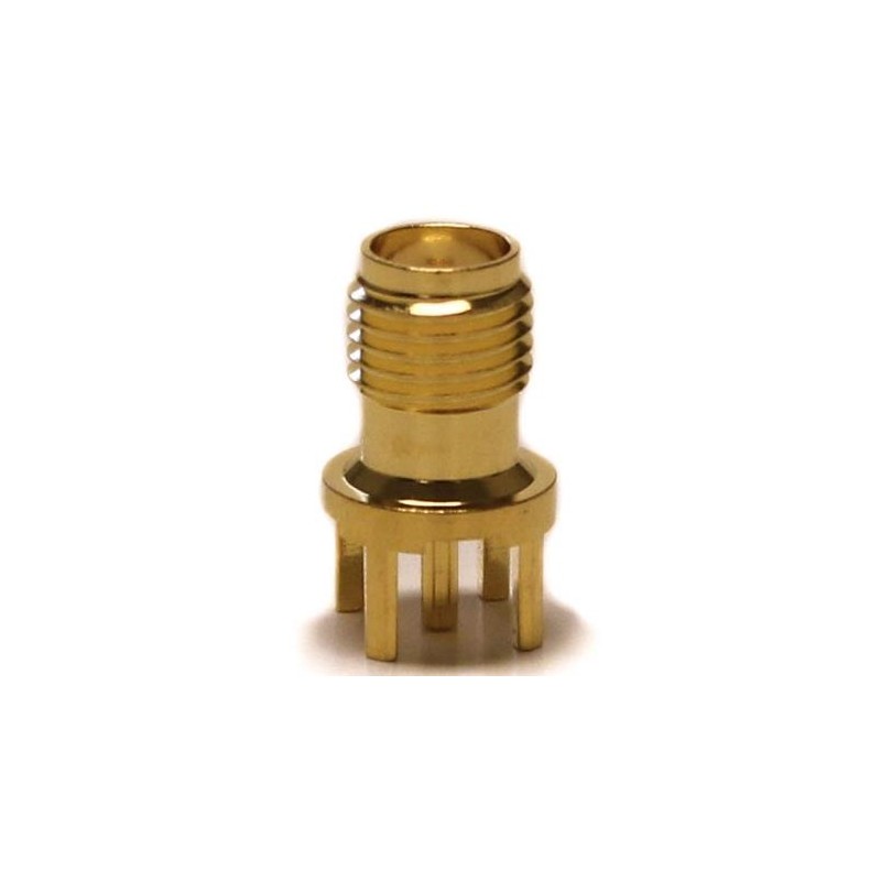 1 pcs - Mueller Electric, jack PCB Mount SMA Connector, 50Ω, Solder Termination, Straight Body