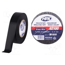 20 rol : IB1920 - Tape: electrical insulating, W: 19mm, L: 20m, Thk: 0.15mm, black