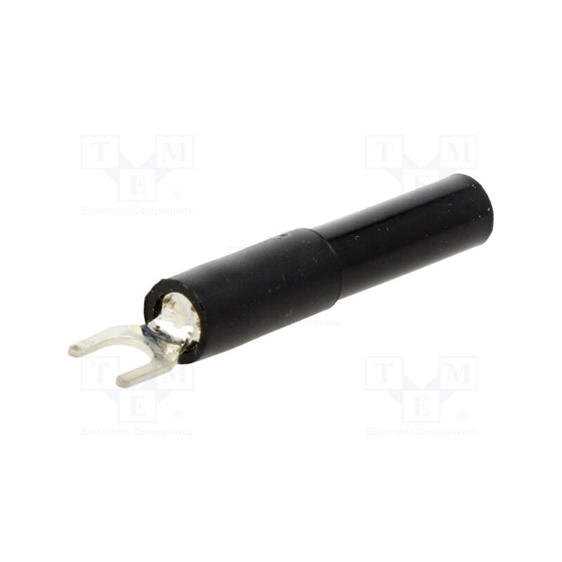 10 pcs : ADA3032-0 - Plug, fork terminals, 60VDC, 36A, black, 4.5mm, Contacts: brass