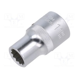 10 pcs : T4690M 11 - Socket, 12-angles,socket spanner, 1/2', Chrom-vanadium steel