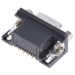 1 pcs - ASSMANN WSW A-DF 9 Way Right Angle Through Hole D-sub Connector Socket, 2.77mm Pitch, with 4-40 UNC Screwlocks