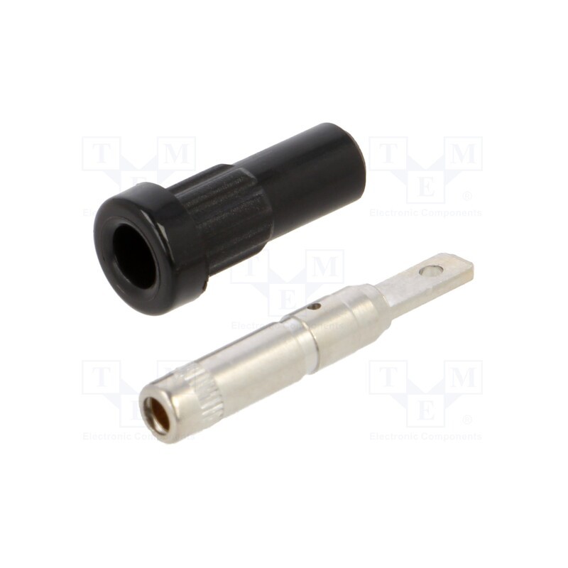 10 pcs : 23.1021-21 - Socket, 2mm banana, 10A, 30VAC, 60VDC, black, on panel, insulated