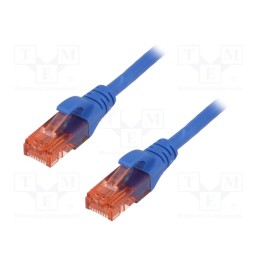 10 pcs : DK-1612-010/B - Patch cord, U/UTP, 6, stranded, CCA, PVC, blue, 1m, 26AWG