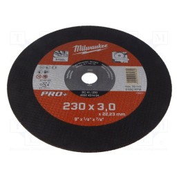 10 pcs : 4932451494 - Cutting wheel, Ø: 230mm, Øhole: 22.2mm, Disc thick: 3mm, tool steel