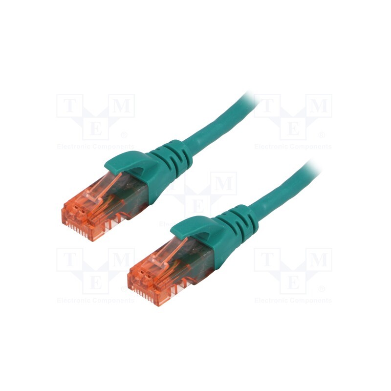 10 pcs : DK-1612-020/G - Patch cord, U/UTP, 6, stranded, CCA, PVC, green, 2m, 26AWG