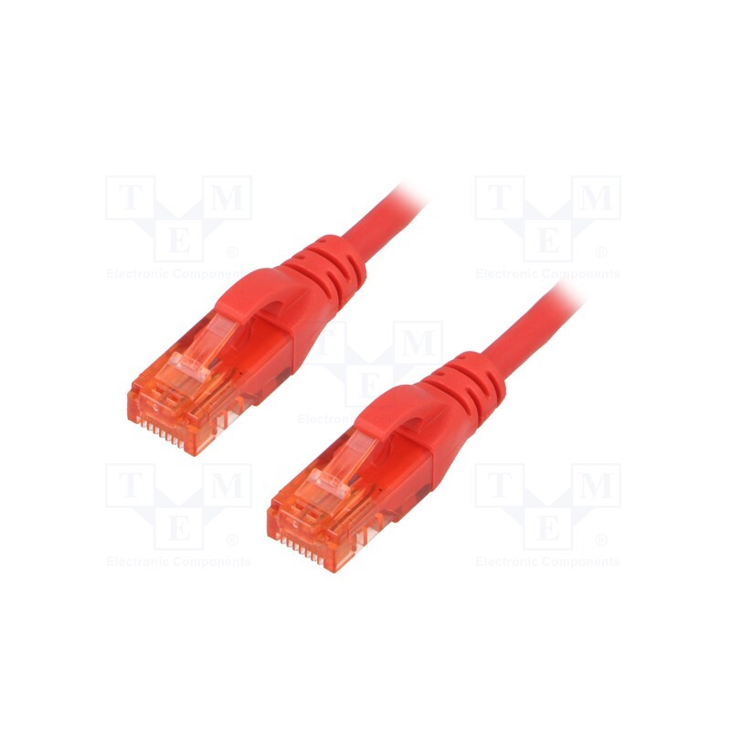 10 pcs : DK-1612-020/R - Patch cord, U/UTP, 6, stranded, CCA, PVC, red, 2m, 26AWG