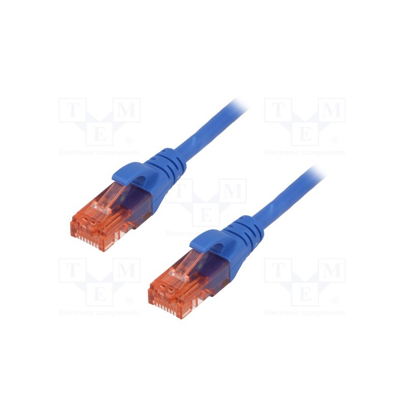 10 pcs : DK-1612-030/B - Patch cord, U/UTP, 6, stranded, CCA, PVC, blue, 3m, 26AWG