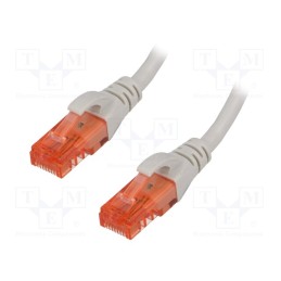 10 pcs : DK-1612-050 - Patch cord, U/UTP, 6, stranded, CCA, PVC, grey, 5m, 26AWG