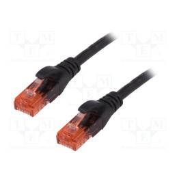 10 pcs : DK-1612-050/BL - Patch cord, U/UTP, 6, stranded, CCA, PVC, black, 5m, 26AWG