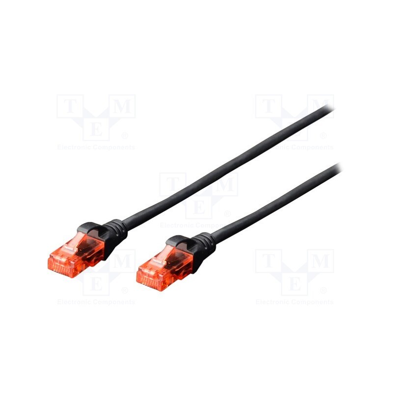 10 pcs : DK-1617-0025/BL - Patch cord, U/UTP, 6, stranded, Cu, LSZH, black, 0.25m, 26AWG