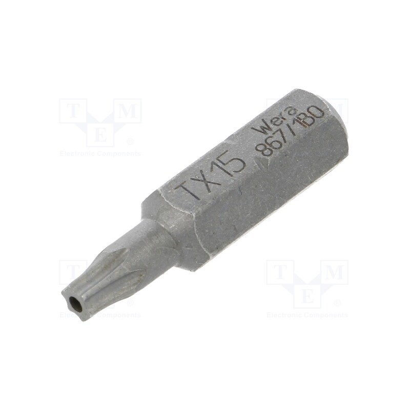 10 pcs : 5066505001 - Screwdriver bit, Torx® with protection, T15H, Overall len: 25mm